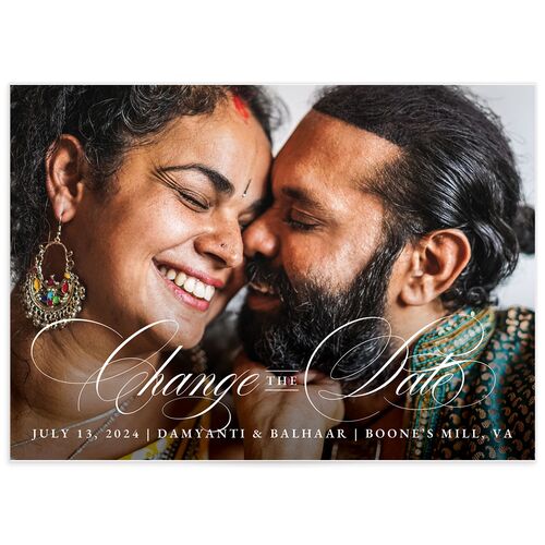 Vintage Flourish Change the Date Cards - Pure White