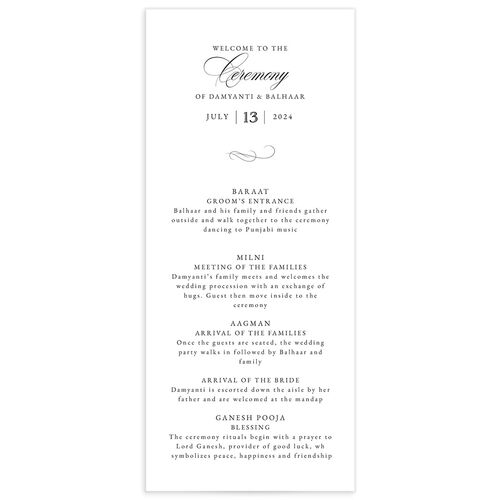 Vintage Flourish Wedding Programs - Pure White