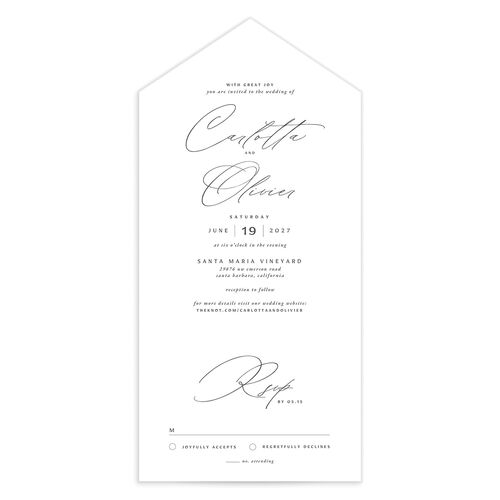 Simply Classic All-in-One Wedding Invitations - Charcoal