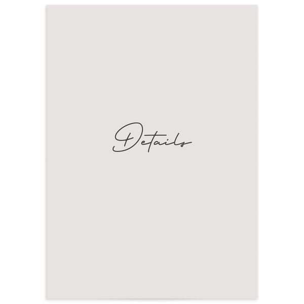 Minimalist Photography Wedding Enclosure Cards back in Silver
