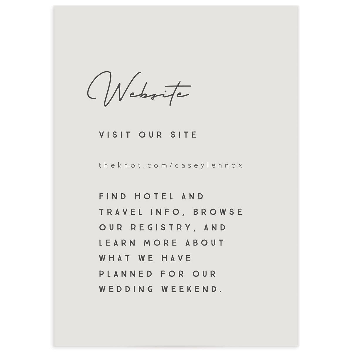Minimalist Photography Wedding Enclosure Cards front in Silver