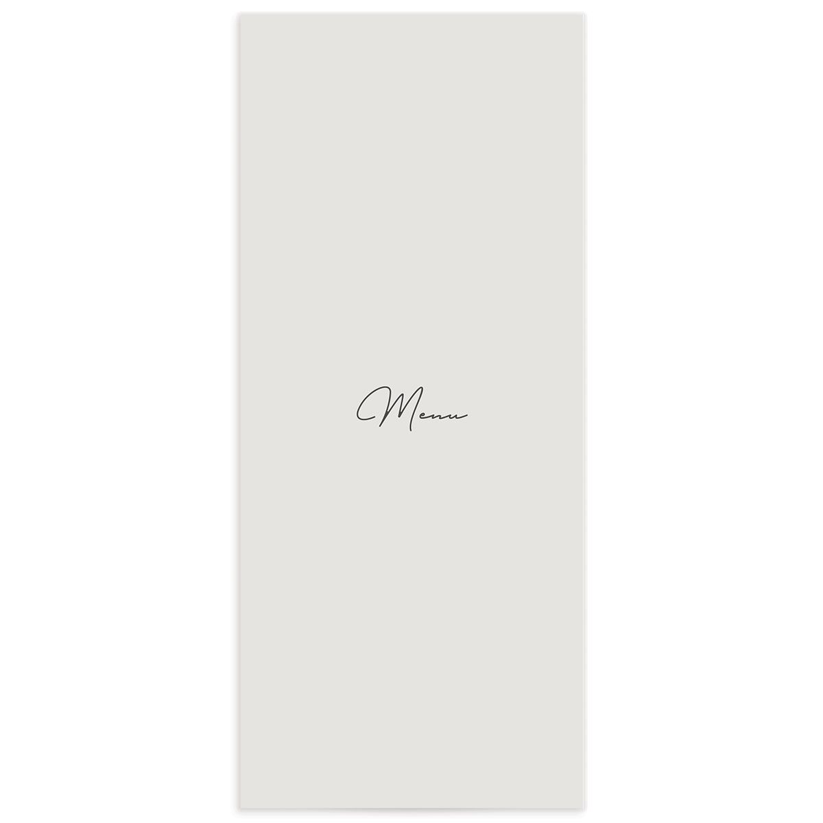 Minimalist Photography Menus back in Silver