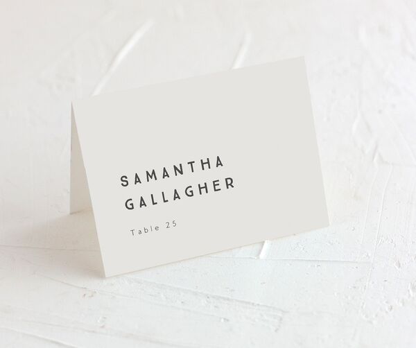 Minimalist Photography Place Cards front in Silver