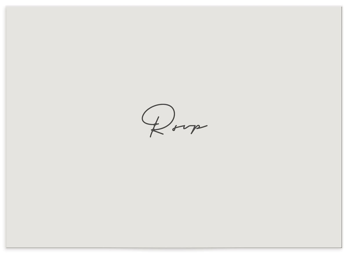 Minimalist Photography Wedding Response Cards back in Silver
