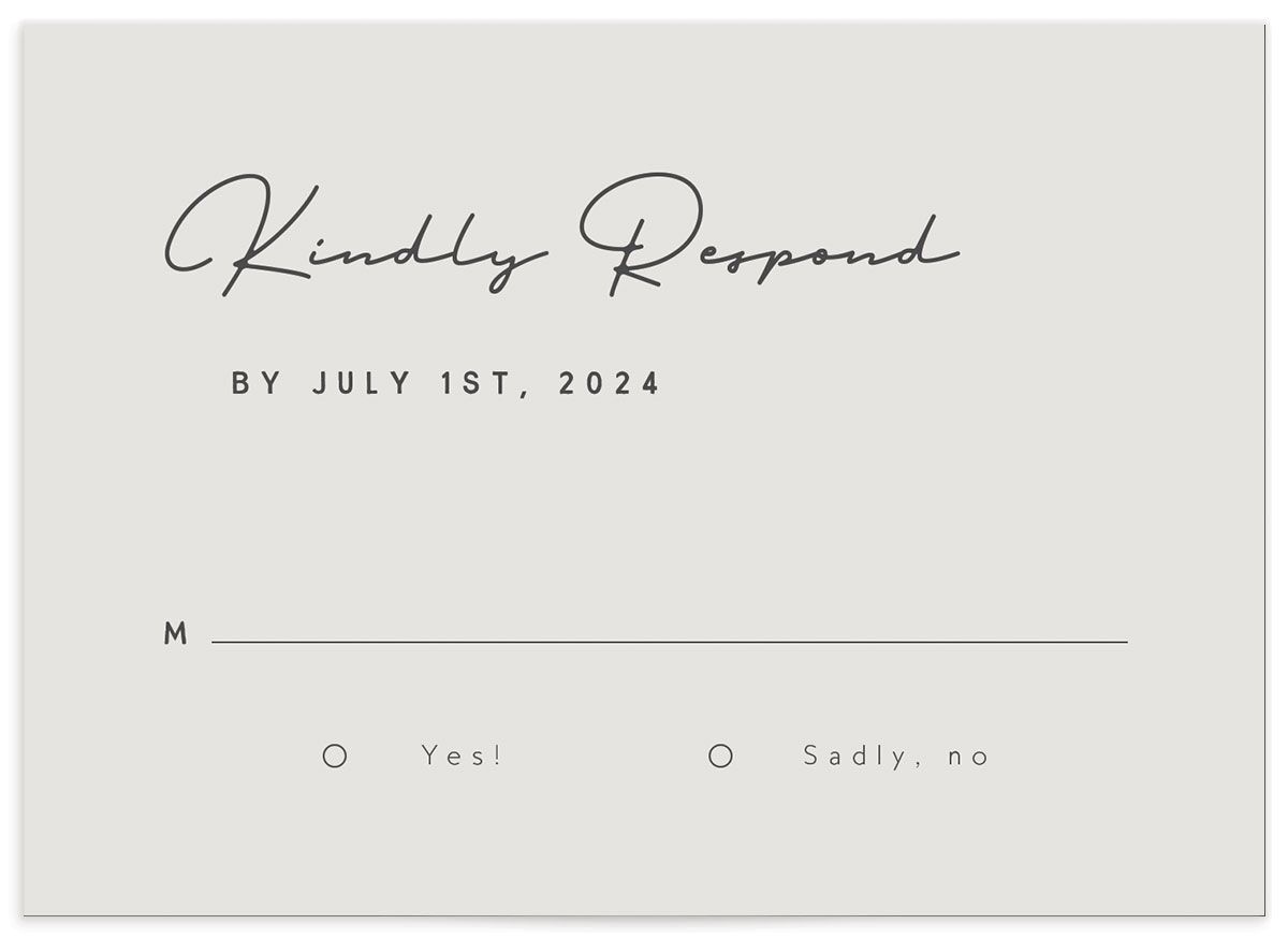 Minimalist Photography Wedding Response Cards front in Silver