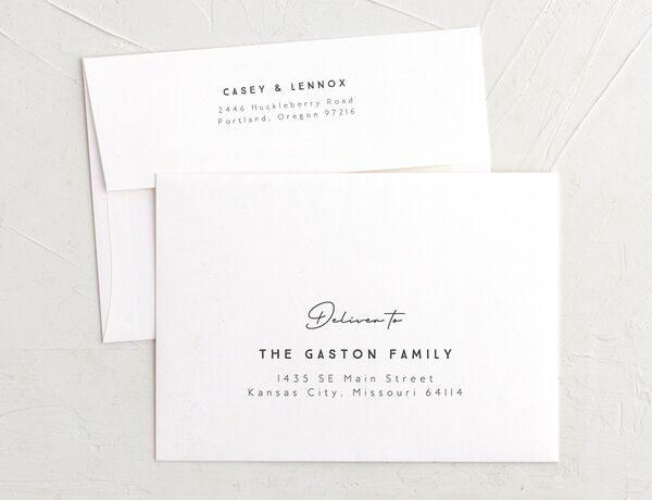 Minimalist Photography Wedding Invitation Envelopes front in Silver