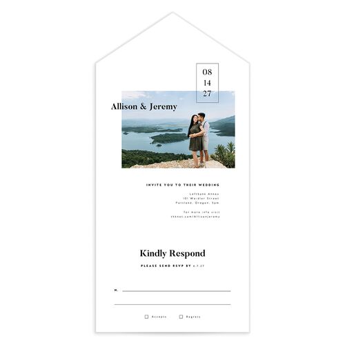 Minimal Photograph All-in-One Wedding Invitations - Pure White
