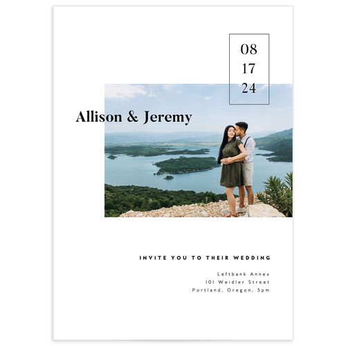 Minimal Photograph Wedding Invitations - Pure White