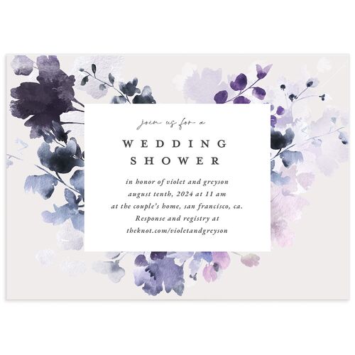 Ethereal Floral Bridal Shower Invitations - Sheer Lilac