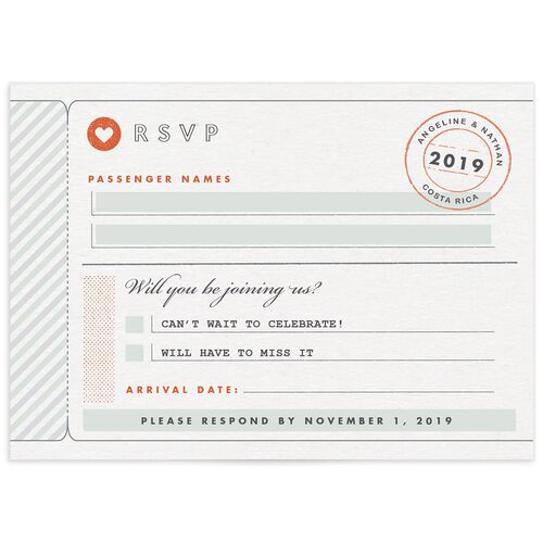 Classic Boarding Pass Wedding Response Cards