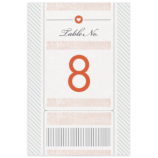 Classic Boarding Pass Table Numbers front in Jewel Green