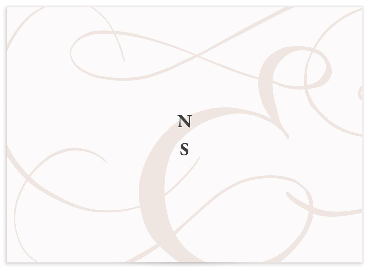 Ornate Ampersand Wedding Response Cards back in White