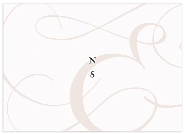 Ornate Ampersand Wedding Response Cards back in White