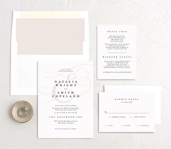Ornate Ampersand Wedding Invitations suite in Daisy