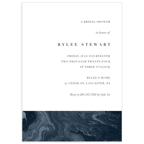 Marbled Canvas Bridal Shower Invitations - French Blue