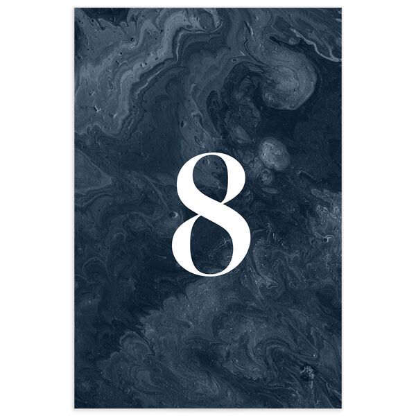 Marbled Canvas Table Numbers front in French Blue