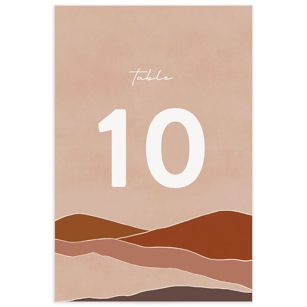 Minimal Mountains Table Numbers front in Ruby