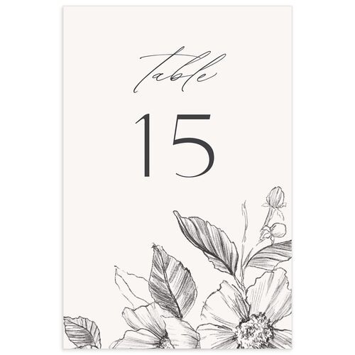 Charcoal Florals Table Numbers