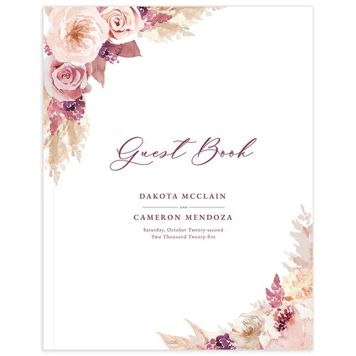 Watercolor Roses Wedding Guest Book