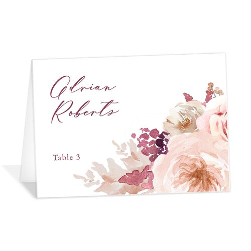 Watercolor Roses Place Cards