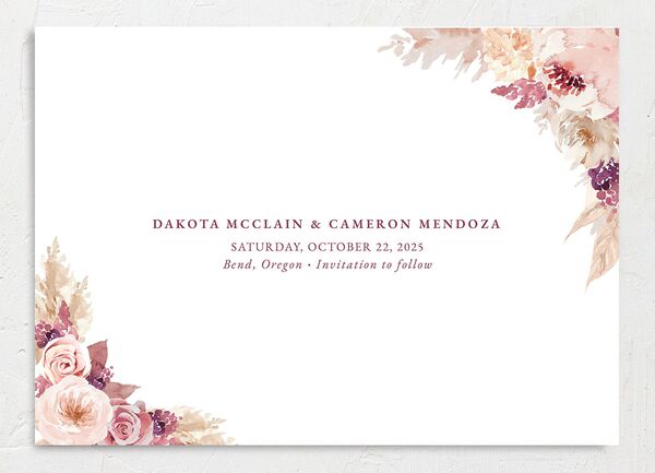 Watercolor Roses Save the Date Cards back in Rose Pink