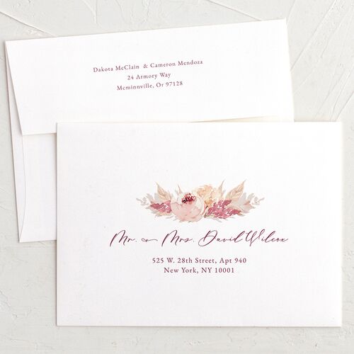 Watercolor Roses Save The Date Card Envelopes
