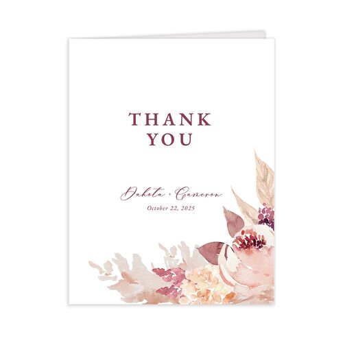Watercolor Roses Thank You Cards
