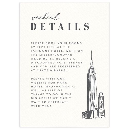 Manhattan Skyline Wedding Enclosure Cards