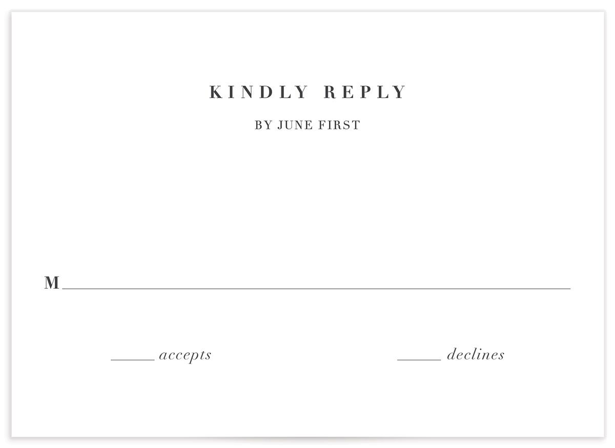 Timeless Blooms Wedding Response Cards front in Pure White