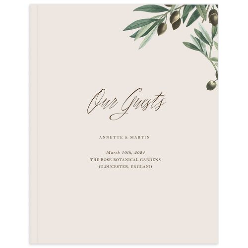 Mediterranean Olive Wedding Guest Book