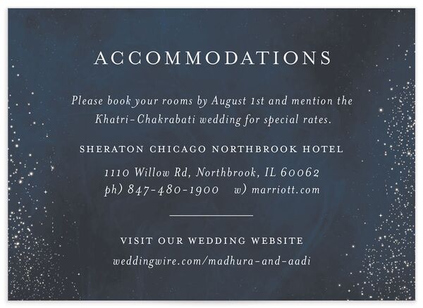 Shooting Stars Wedding Enclosure Cards front in French Blue