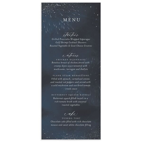 Shooting Stars Menus front in French Blue