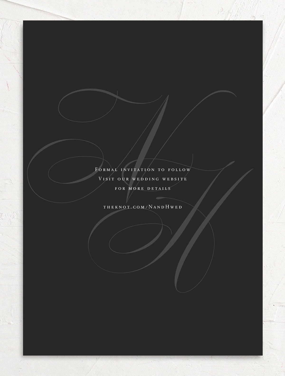 Elegant Initials Save the Date Cards back in Midnight