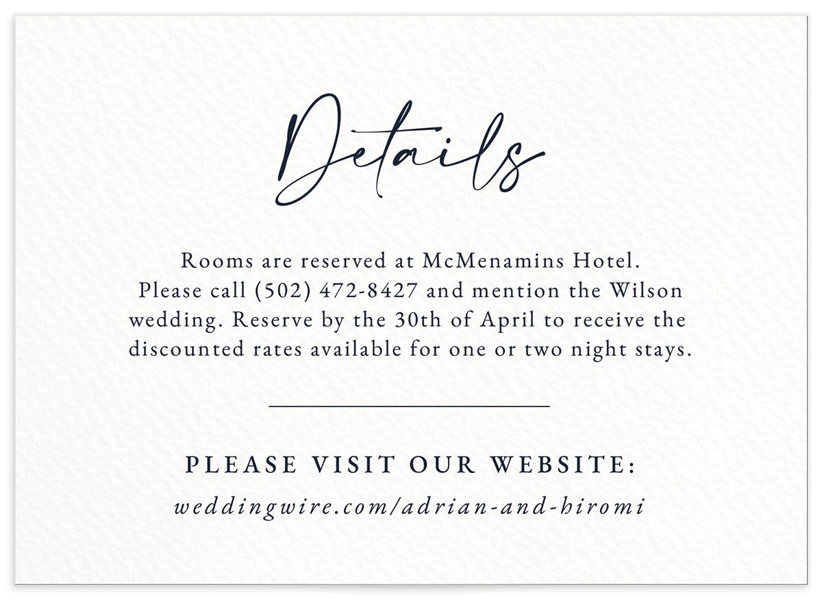 Watercolor Hills Wedding Enclosure Cards front in French Blue