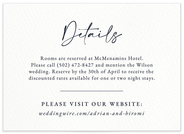 Watercolor Hills Wedding Enclosure Cards front in French Blue