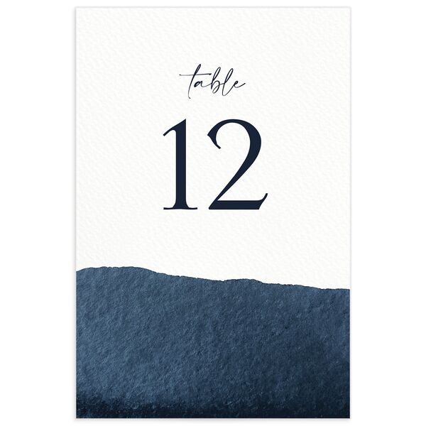 Watercolor Hills Table Numbers front in French Blue