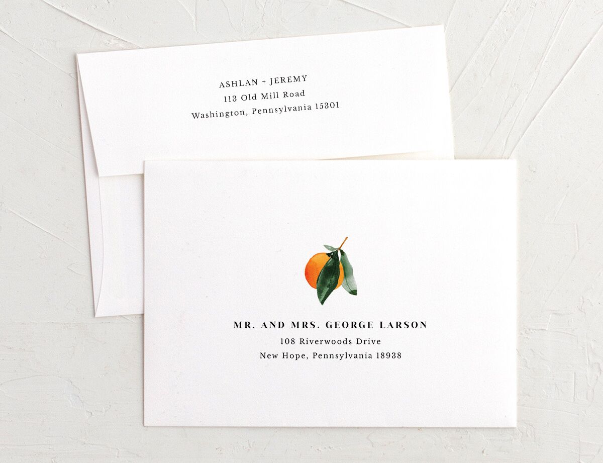 Orange Branches Change the Date Card Envelopes front in Pumpkin