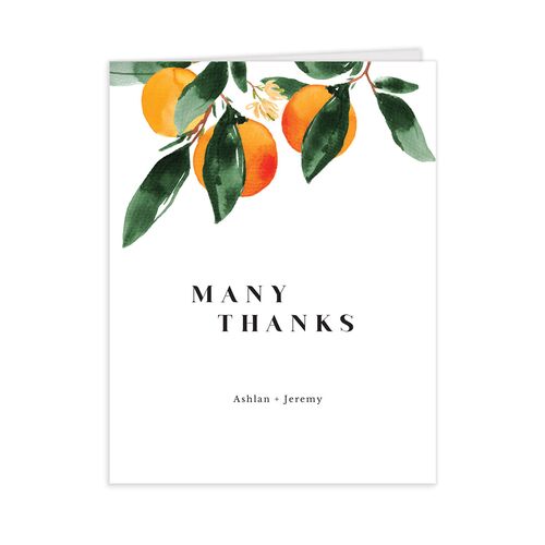 Orange Branches Thank You Cards