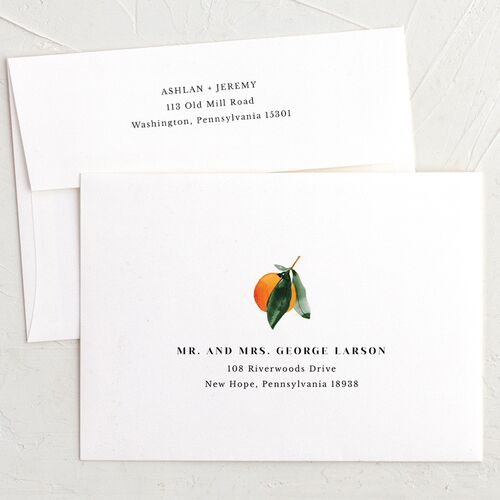Orange Branches Thank You Card Envelopes