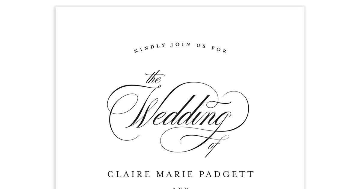 Classic Calligraphy Wedding Invitations