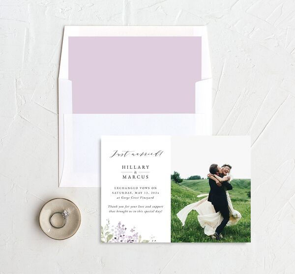 Lilac Garland Change the Date Cards envelope-and-liner in Jewel Purple