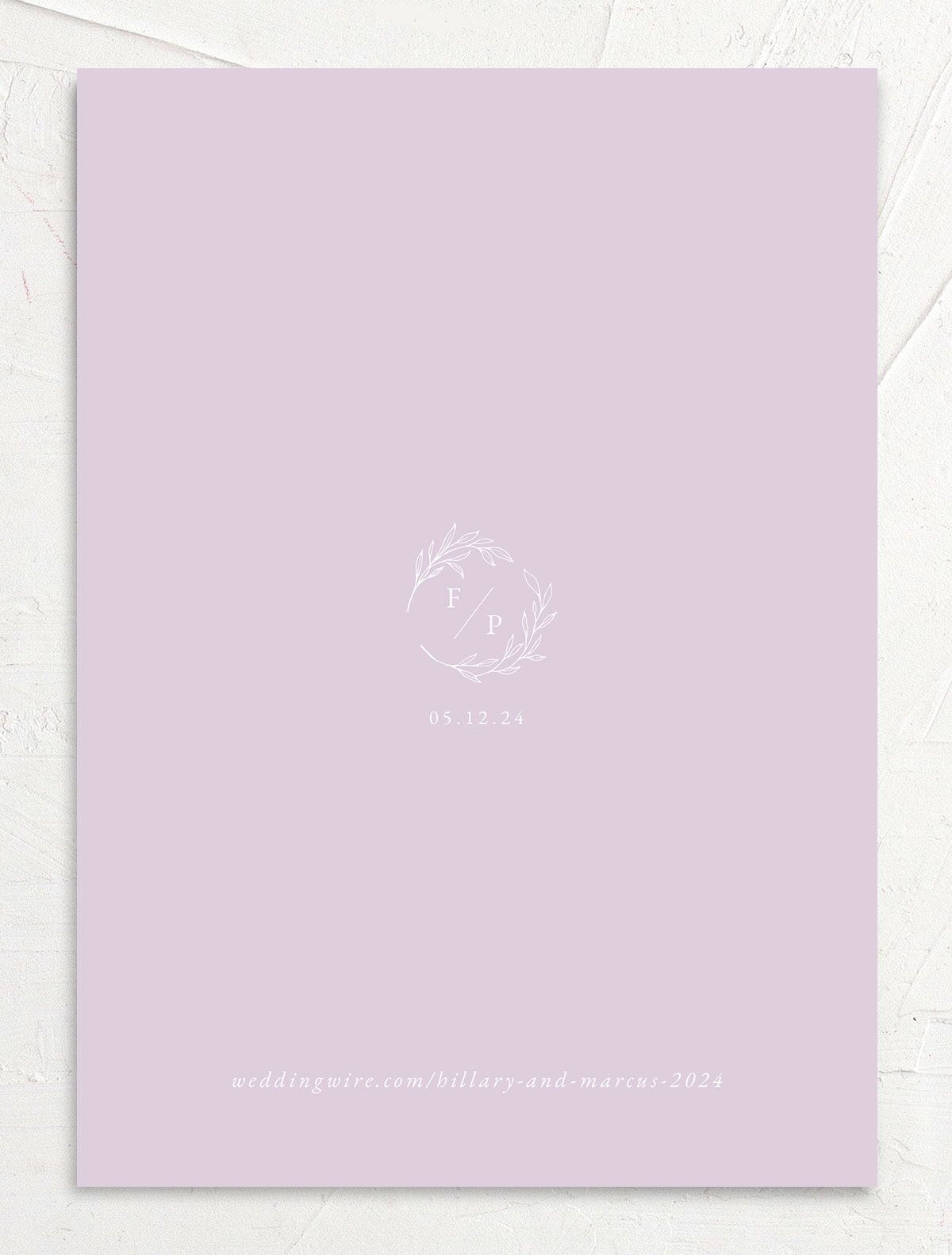 Lilac Garland Save the Date Cards back in Jewel Purple