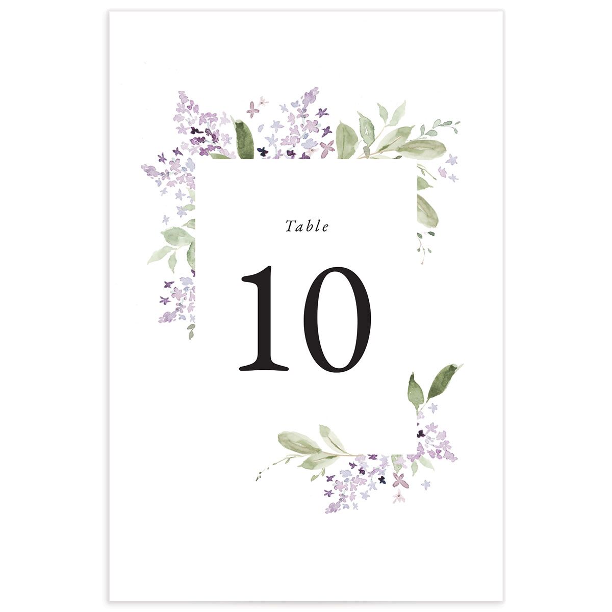 Lilac Garland Table Numbers front in Jewel Purple
