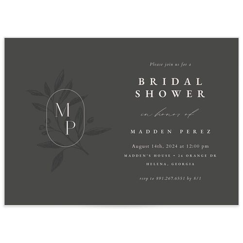Timeless Monogram Bridal Shower Invitations