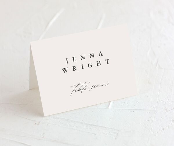 Timeless Monogram Place Cards front in Silver