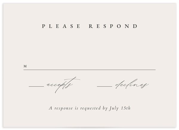 Timeless Monogram Wedding Response Cards front in Silver