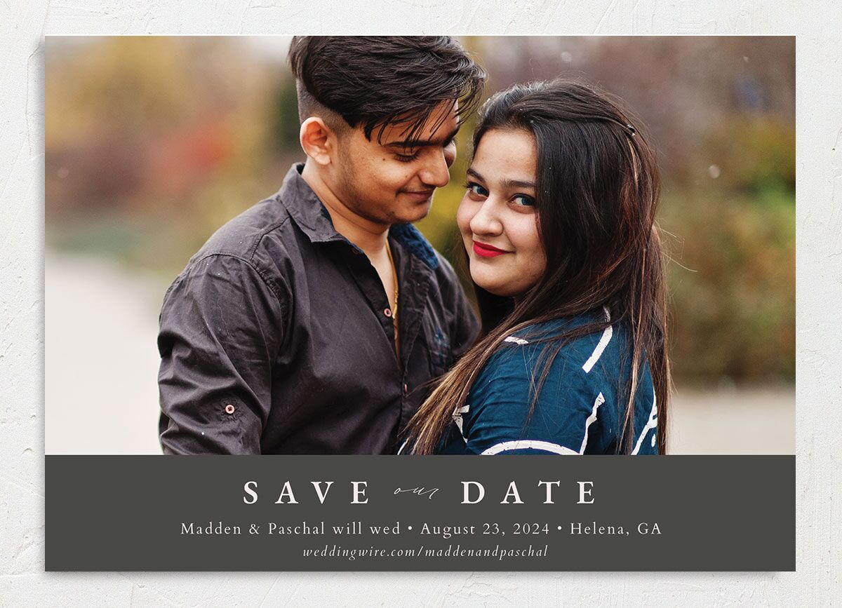 Timeless Monogram Save the Date Cards front in Silver