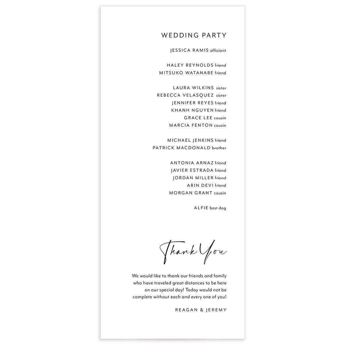 Signature Style Wedding Programs back in Pure White