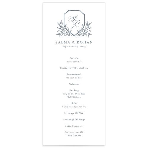 Elegant Emblem Wedding Programs