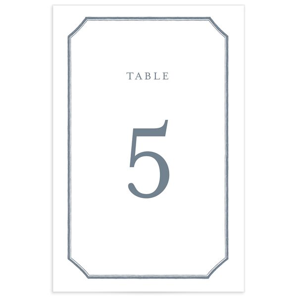 Elegant Emblem Table Numbers front in French Blue